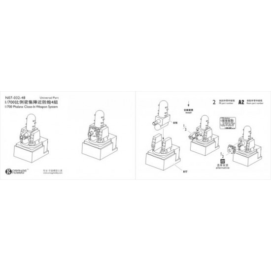 1/700 Phalanx Close-In Weapon System (4 Sets: 4 Resin Parts + PE)