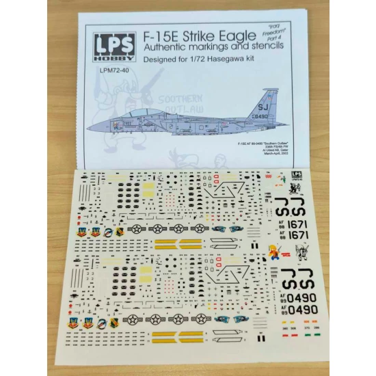 1/72 Iraq #4 F-15E Strike Eagle Markings & Stencils Decals for Hasegawa kits