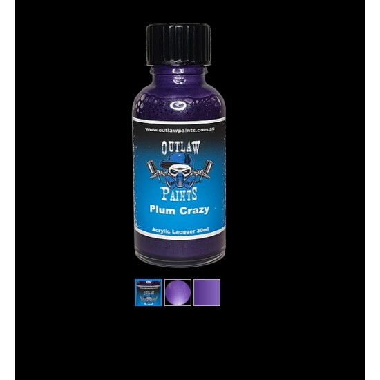 Acrylic Lacquer Paint - Metallic Colour Crazy Plum (30ml)