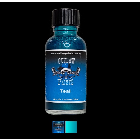 Acrylic Lacquer Paint - Metallic Colour Teal (30ml)