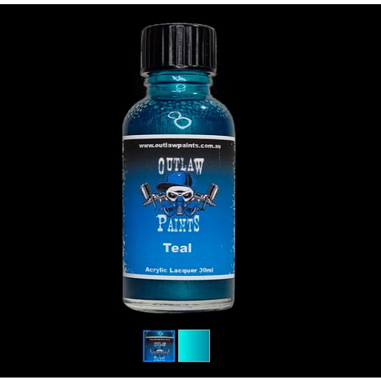 Acrylic Lacquer Paint - Metallic Colour Teal (30ml)