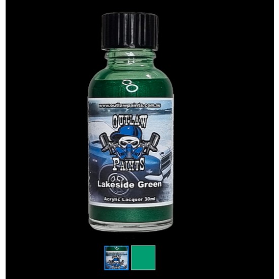 Acrylic Lacquer Paint - Metallic Colour Lakeside Green (30ml)
