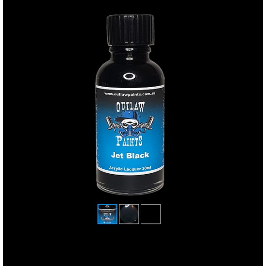 Acrylic Lacquer Paint - Solid Colour Jet Black (30ml)