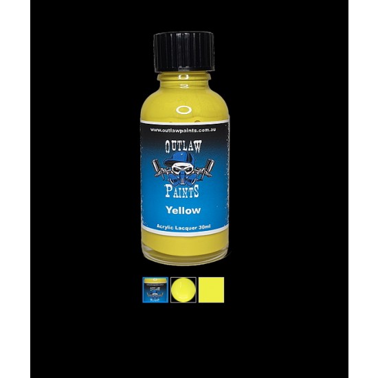 Acrylic Lacquer Paint - Solid Colour Yellow (30ml)