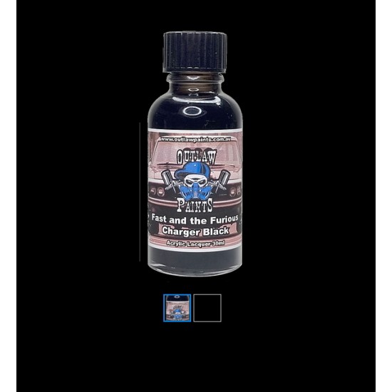 Acrylic Lacquer Paint - Solid Colour Fast & Furious Charger Black (30ml)