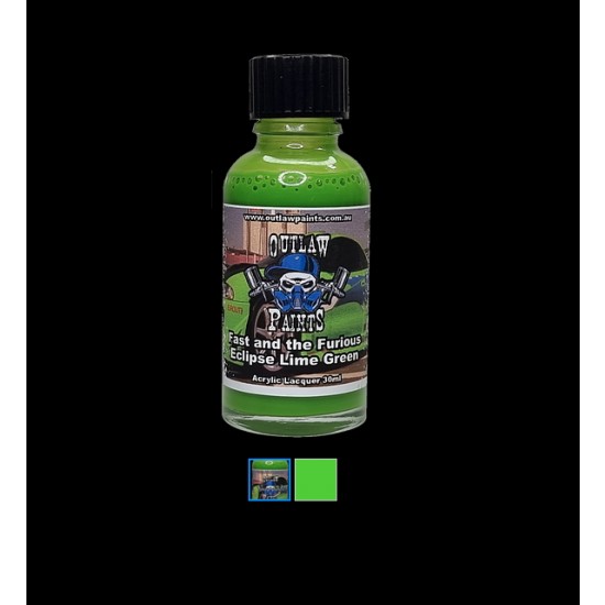 Acrylic Lacquer Paint - Solid Colour Fast & Furious Eclipse Lime Green (30ml)