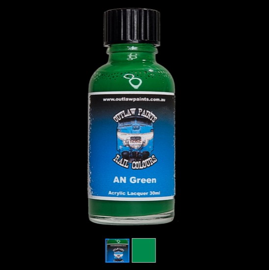 Acrylic Lacquer Paint - Solid Colour AN Green (30ml)