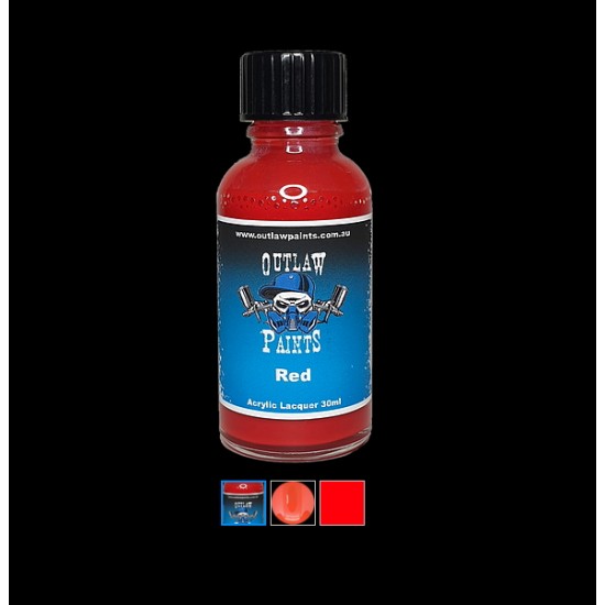 Acrylic Lacquer Paint - Solid Colour Red (30ml)