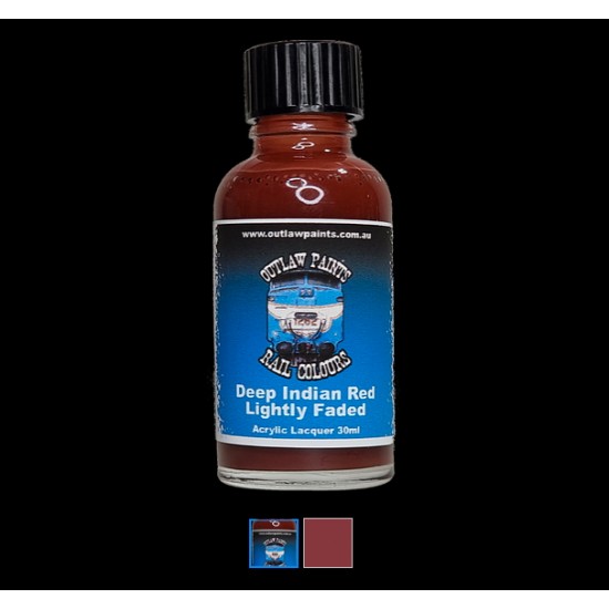 Acrylic Lacquer Paint - Solid Colour Deep Indian Red Lightly Faded (30ml)