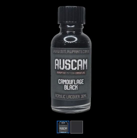 Acrylic Lacquer Paint - AUSCAM Camouflage Black (30ml)