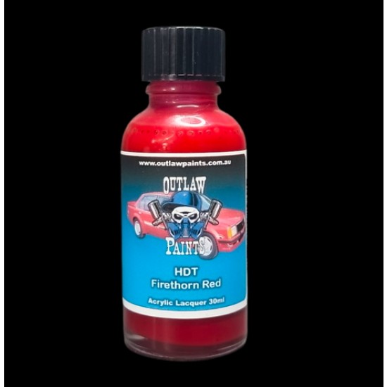 Acrylic Lacquer Paint - Solid Colour HDT Firethorn Red (30ml)