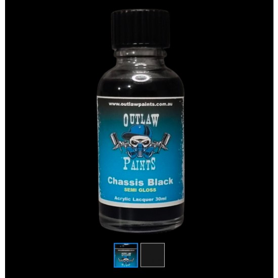 Acrylic Lacquer Paint - Solid Colour Chassis Black SEMI Gloss (30ml)