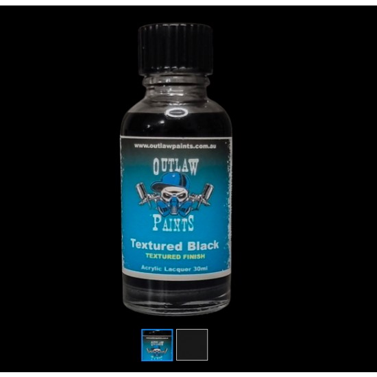 Acrylic Lacquer Paint - Solid Colour Textured Black (30ml)