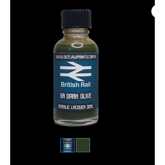 Acrylic Lacquer Paint - British Rail SR Dark Olive (30ml)