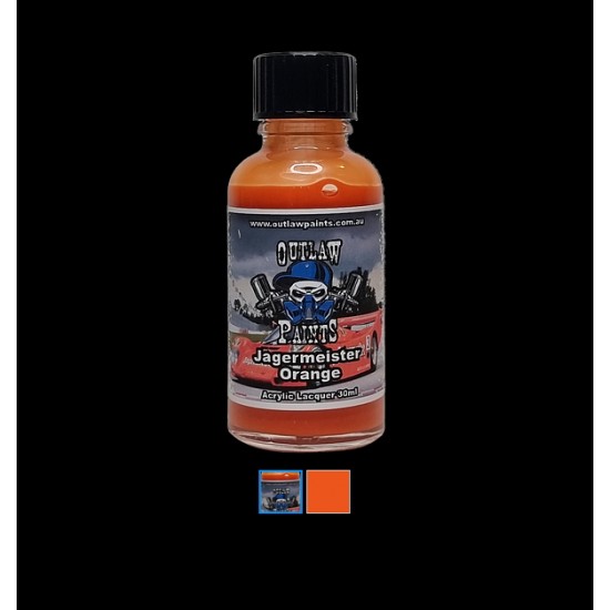 Acrylic Lacquer Paint - Solid Colour Jagermeister Orange (30ml)