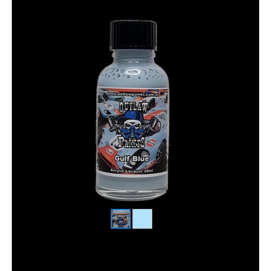 Acrylic Lacquer Paint - Solid Colour Gulf Blue (30ml)