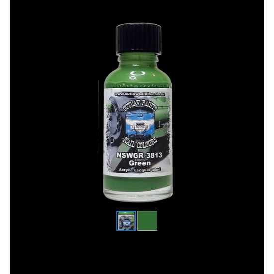 Acrylic Lacquer Paint - Solid Colour NSWGR 3813 Green (30ml)