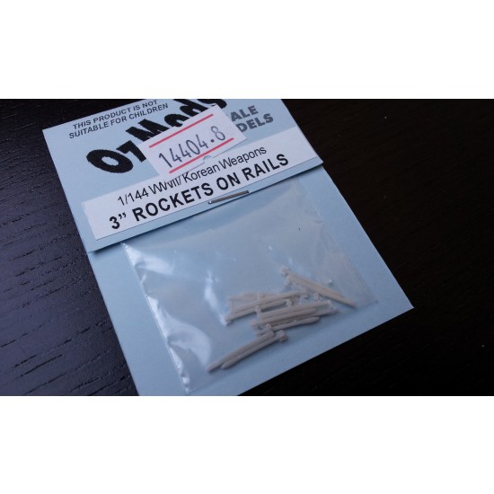 1/144 3" British Rocket Projectiles on rails (6 per pack)
