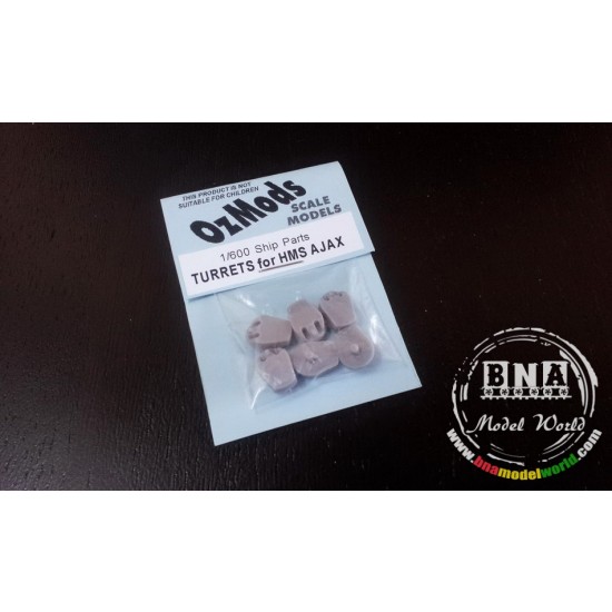 Replacement turrets for Airfix 1/600 HMS Ajax (Set of 6 per pack)