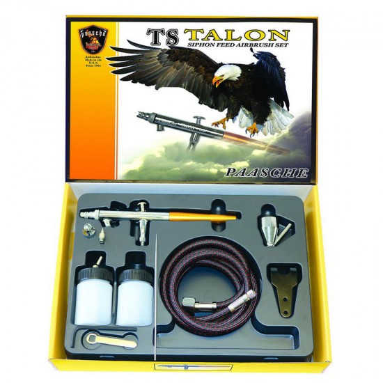 Double Action Internal Mix Siphon Feed Airbrush Set w/0.66mm Head