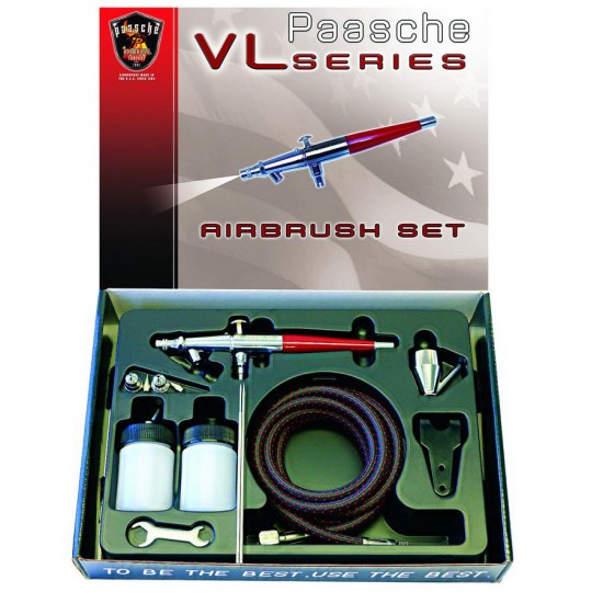 Double Action Internal Mix Siphon Feed Airbrush Set w/0.55, 0.75 & 1.05mm Heads 