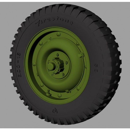 1/35 US Willys MB Jeep Firestone Road Wheels