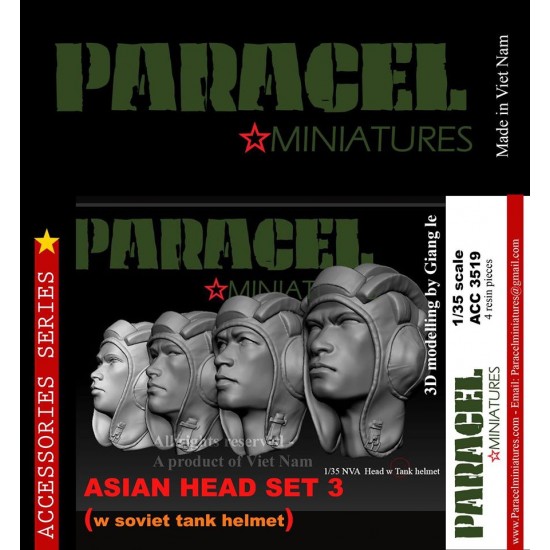 1/35 Vietnamese/Asian Head set Vol.3 - NVA Tank Helmet (4pcs)
