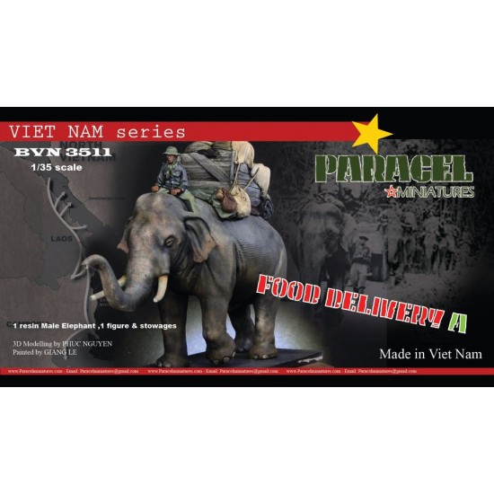 1/35 Vietnam War Food Delivery Set A (male elephant, figure & stowage set)