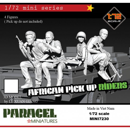 1/72 African Pick-up Rider (4 figures) Paracel Miniatures MINI7230