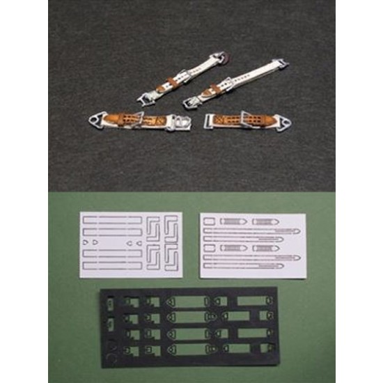 1/32 WWII Japan Fighter Cockpit Seat Belt Set for 2 Planes (Craft Laser-cut Paper kit)