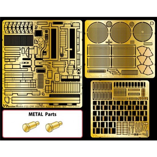 1/35 Panther Ausf.G Detail-up Set for Tamiya 35170/35174/35176/35203 (3 PE+Metal Parts)