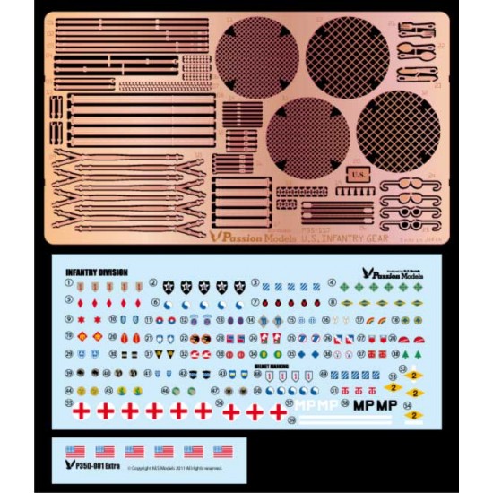 1/35 WWII US Army Infantry Gear Set with Decals