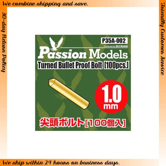 1/35 1.0mm Turned Bullet Proof Bolt set (100pcs)