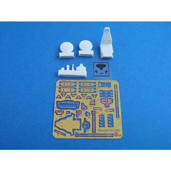 1/72 Henschel Hs-129B Cockpit Detail Set and Weighted Wheels for Italeri kit