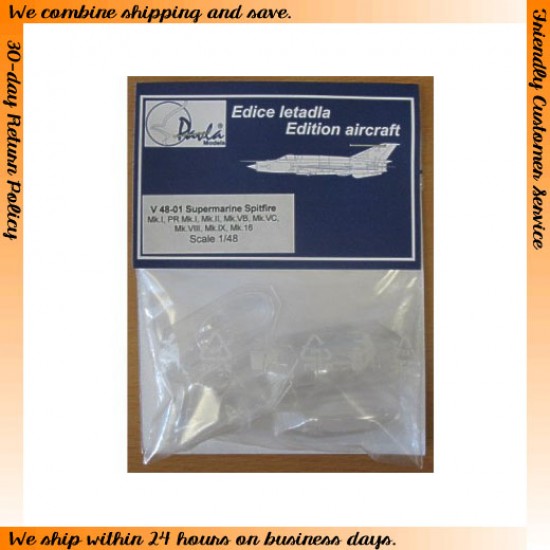 1/48 Spitfire (Pr.Mk.I Mk.I, Mk.II, Mk.VB, Mk.VC, Mk.VIII, Mk.IX, Mk.XVI) Canopies x6pcs