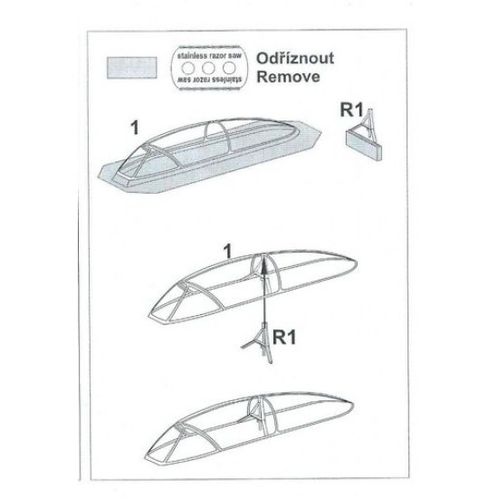 1/72 Boeing B-47 E Clamshell Vacform Canopy set for Hasegawa kit