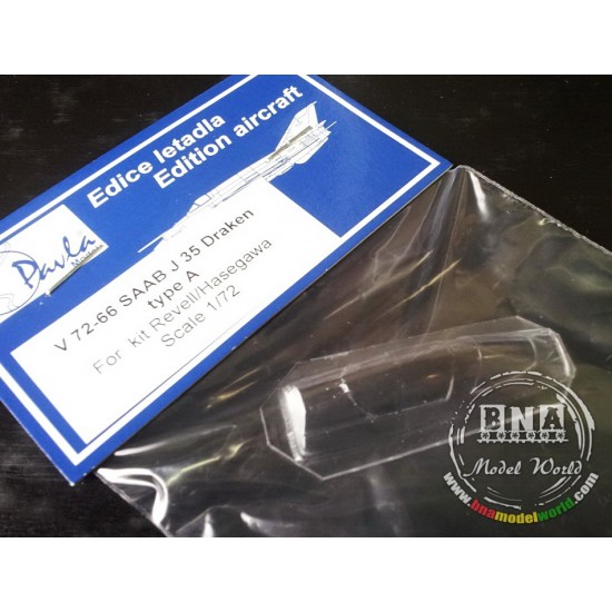 1/72 Saab J35E Draken Vacu-Formed Canopy for Revell/Hasegawa kit