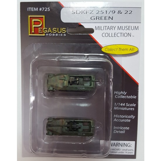 1/144 SdKfz. 251/9 & 22 Green Camo #124 #127 (2 kits) 