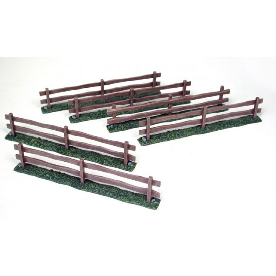(28mm) Wooden Fences Set (6pcs, Length: 15cm)