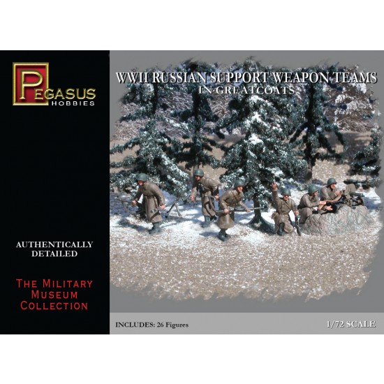 1/72 WWII Russian Support Weapon Teams in Greatcoats (26 Figures)