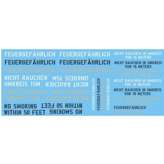 Decals for 1/35 Additional Tanker Feuergefahrlich Flammable Markings