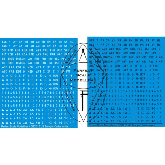 Decals for 1/35 US Bumper Codes (Small)