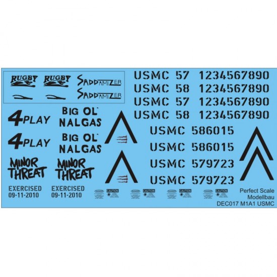 Decals for 1/35 USMC M1 Names Part.1