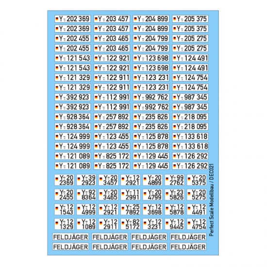 Decals for 1/35 Bundeswehr Y - Numbers/License Plates