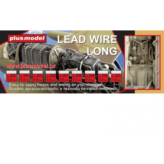 Plus Model Lead Wire - 0.4mm Diameter, 2 Meters Long, For Scale Modelling #232