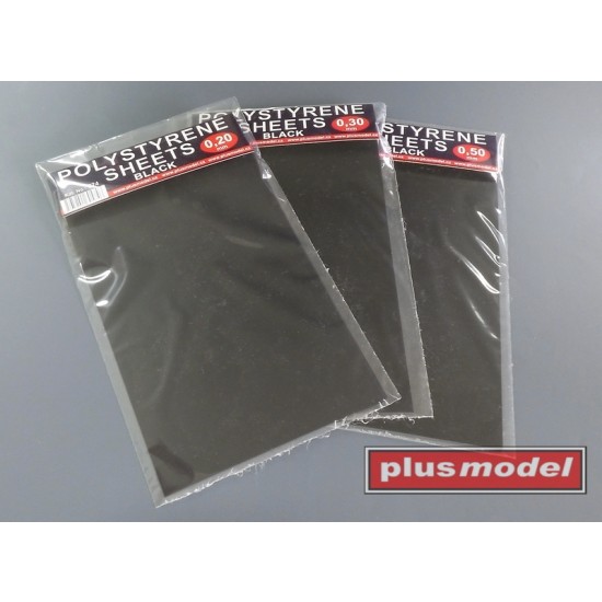Plastic Plates Black 0.2mm Thickness (2pcs, 110x190mm)