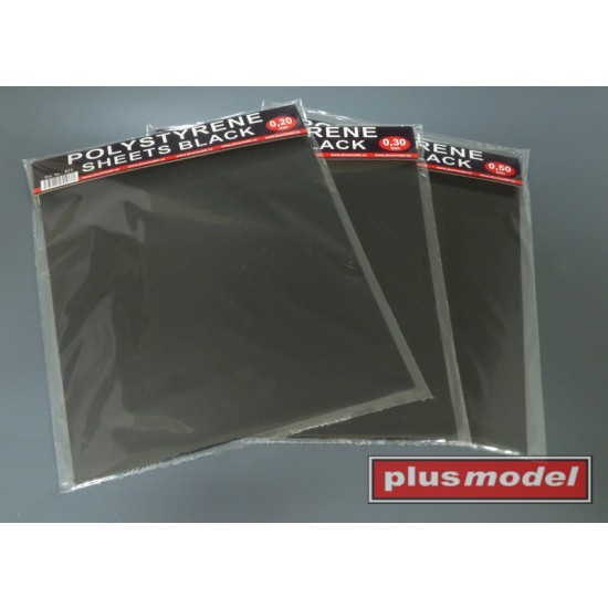 Plastic Plates Black 0.2mm Thickness #Big (2pcs, 190x220mm)