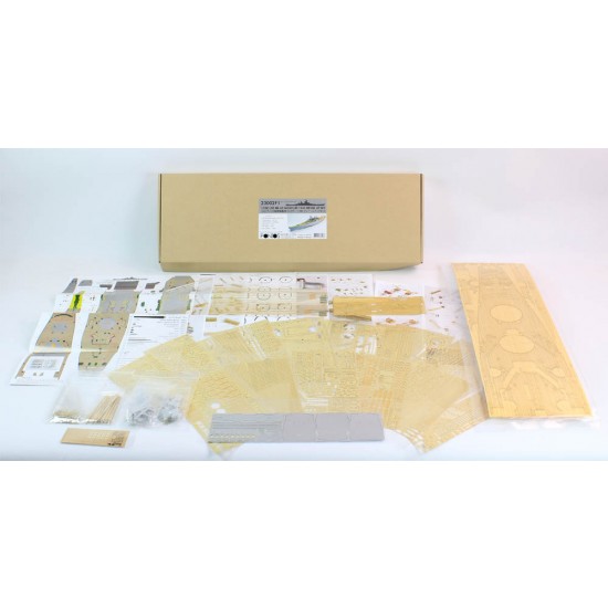 1/200 USS BB-63 Missouri 1945 Detail set for Trumpeter (Teak Tone Wood Deck+PE+Barrels...)