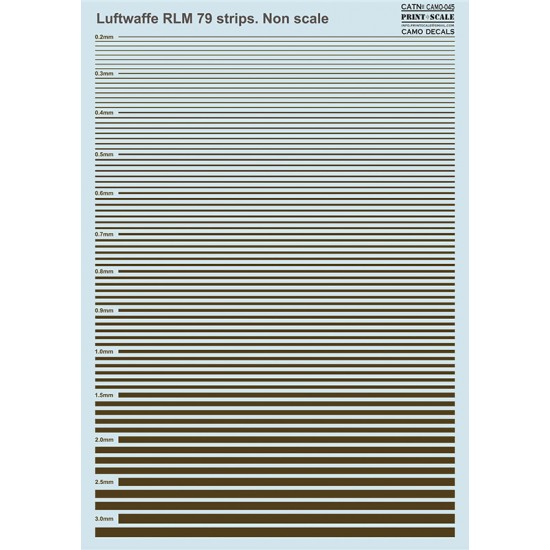 Decals for Non Scale Luftwaffe RLM 79 Strips