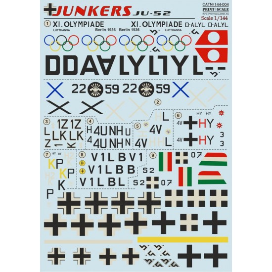1/144 Junkers Ju-52 Decals